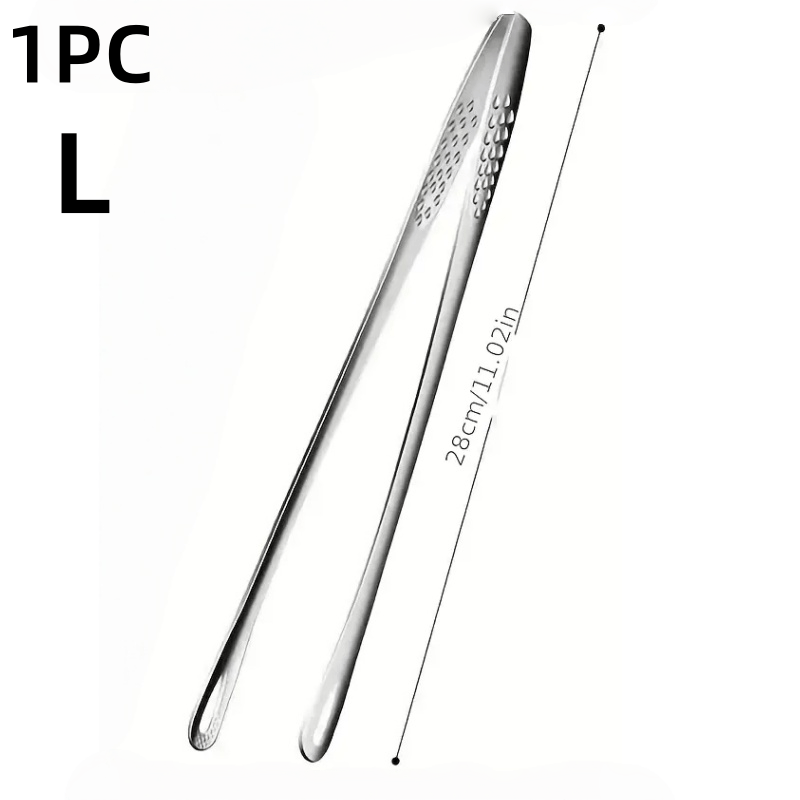 TEMU 1pc Stainless Steel Grill Tongs, Bread Tongs, And Ice Tongs - Ideal For Grilling, Baking, And Camping, Suitable For Restaurants And Home Use,