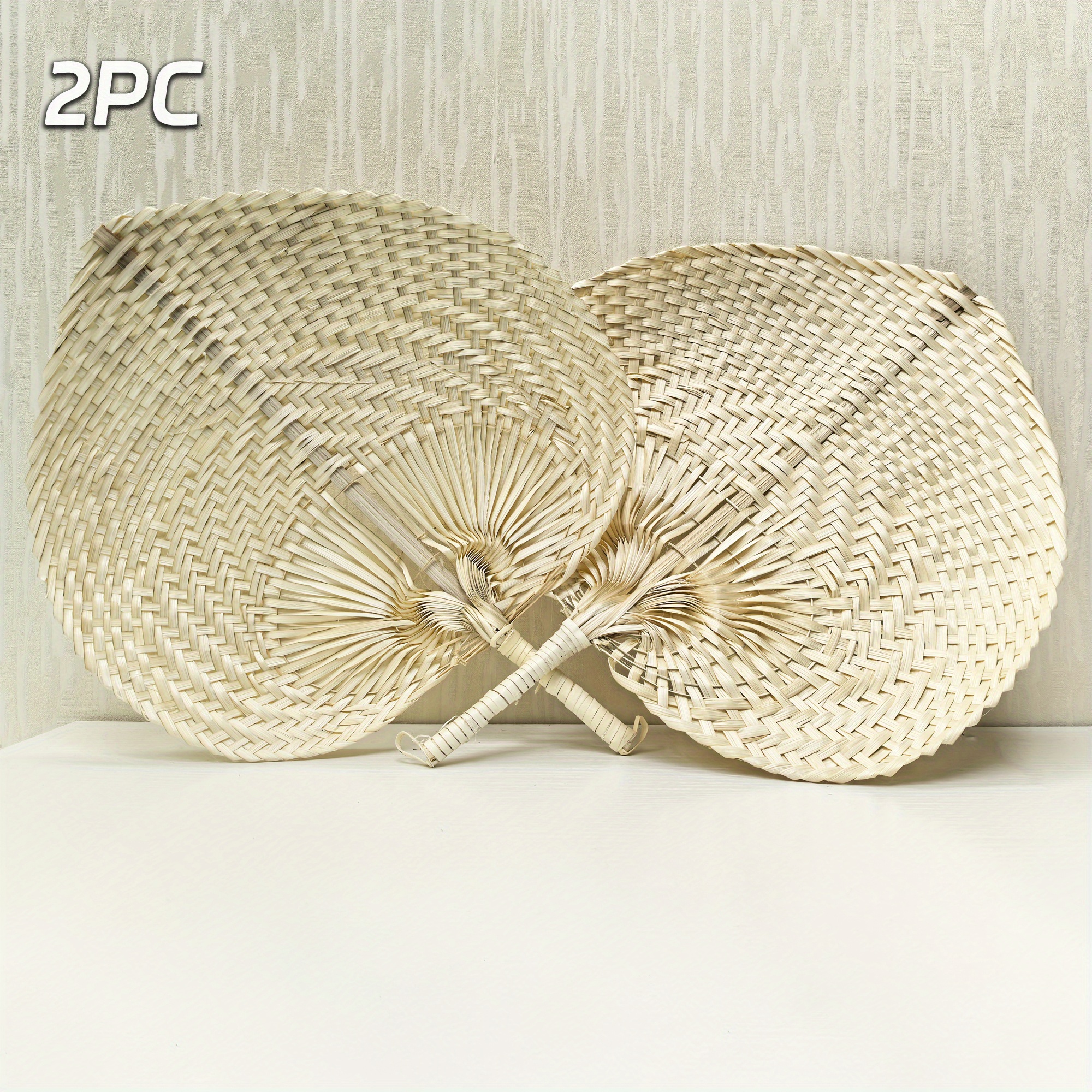 2pcs Decorative Hanging Ornaments Bamboo Large Fans, Suitable For Decorative Hanging Ornaments, Summer Cooling, Clothing Additions, Home Decoration Ornaments, Party Supplies, Shooting Props, Etc
