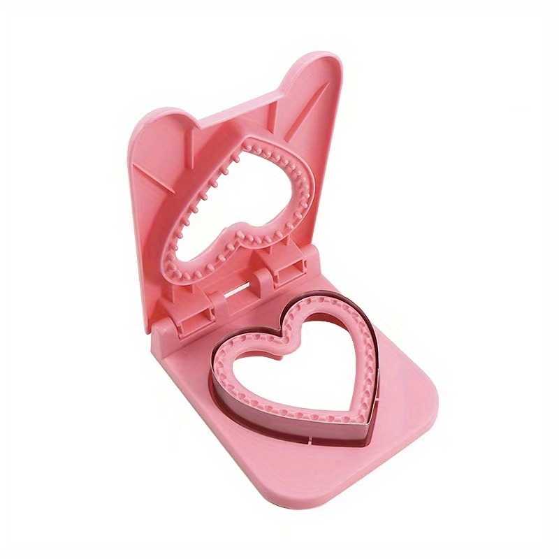 TEMU Heart Shaped Sandwich Cutter And Sealer, Lunch Box Decorative Dough Cutter, Baking Tools, Kitchen Supplies, Valentine's Day Gifts