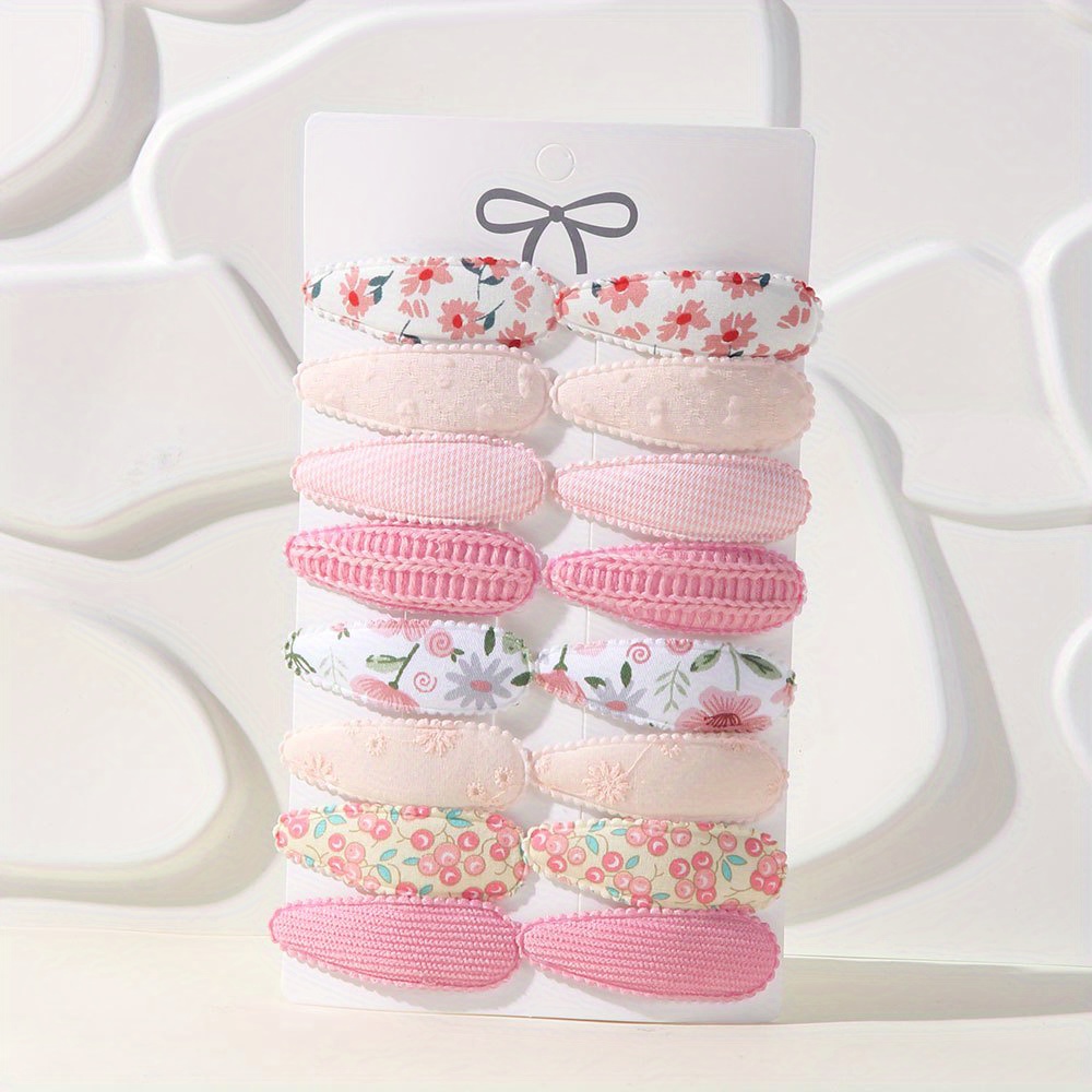 Image of 16pcs Flower Hair Clips, Casual Side Bangs Barrettes, Daily Use, Sports Event Accessories, Casual Hair Accessories| Hair Clips|knitted Textur