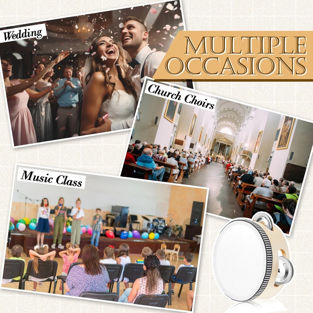 16pcs Elegant White and Golden Wedding Drum Set
