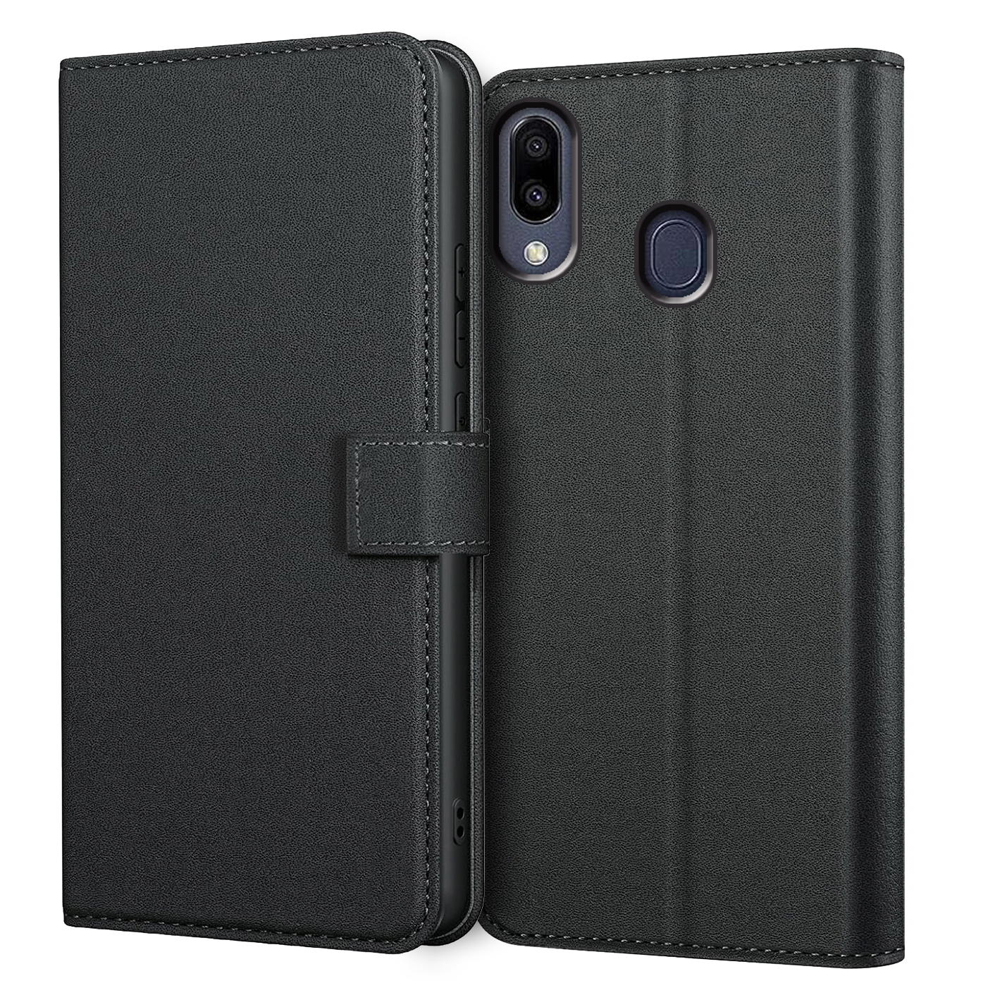 TEMU Phone Case - Protective Phone Case Cover For For Galaxy M20, Featuring A Kickstand, Card Slot, And Faux Leather In A Wallet