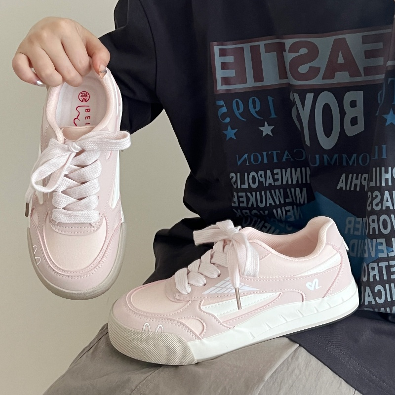 Image of New Dopamine Pink Women's Skateboard Shoes, - Flat Shoes, Soft And Cushioned Insole, Casual , Classic White Midsole., Women Shoes, Sneakers