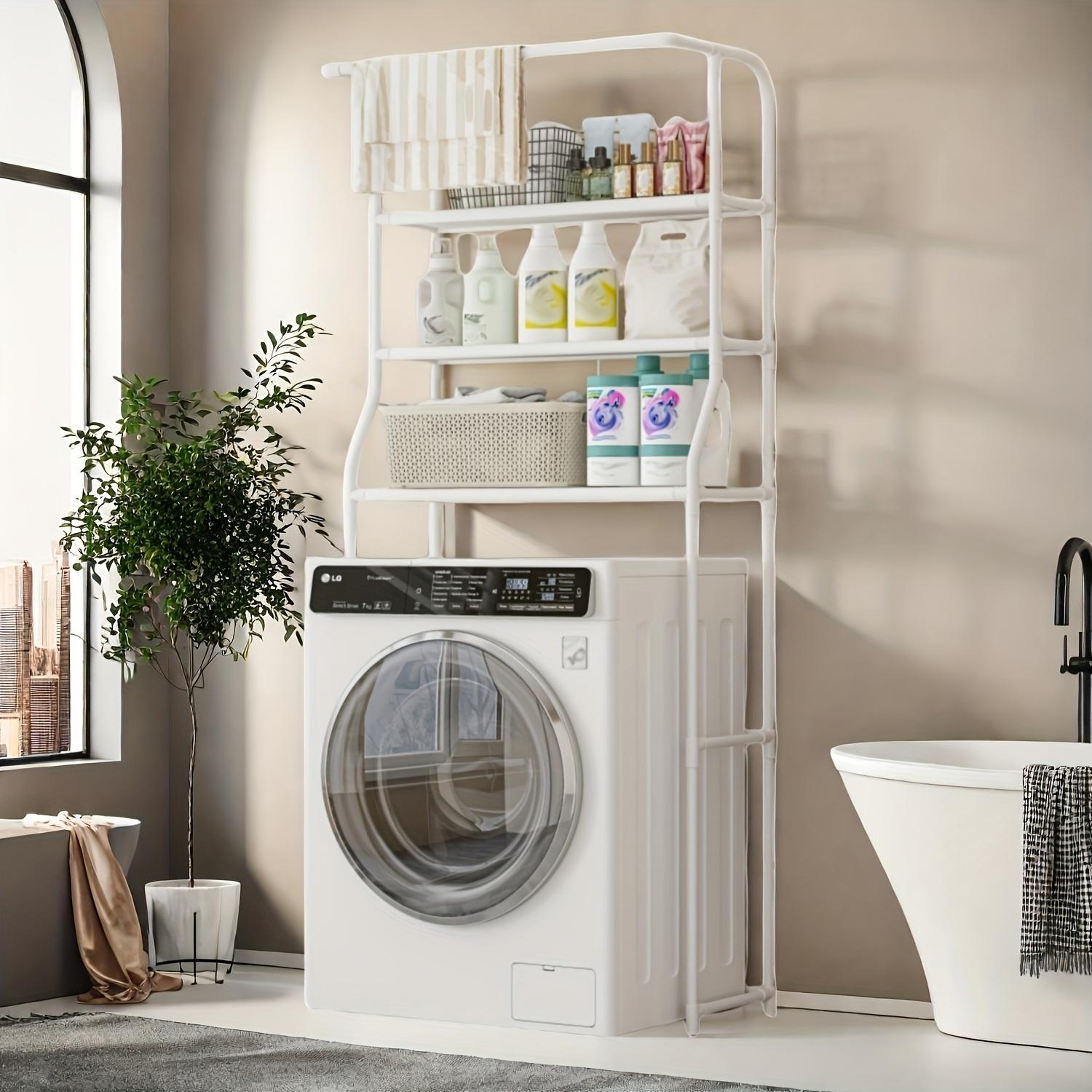 no drill washing machine storage rack 3 tier   version with towel bar space saving heavy duty washing machine rack no drill assembly laundry rack with 3 shelves suitable for bathroom and laundry room storage space saving