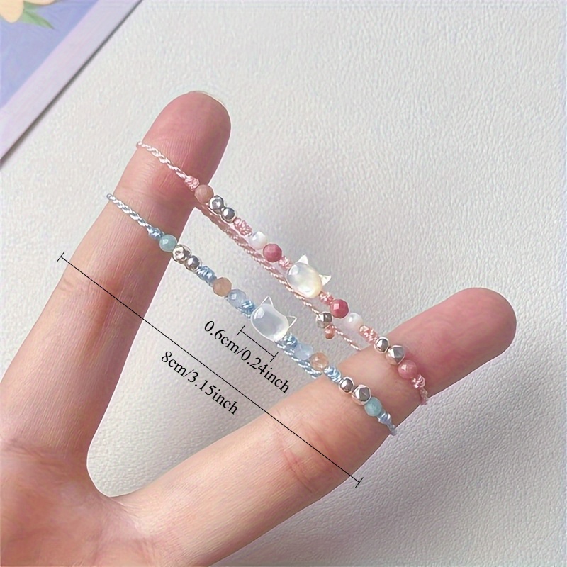 Sweet Candy Color Beimu Cat Bracelets for Couples