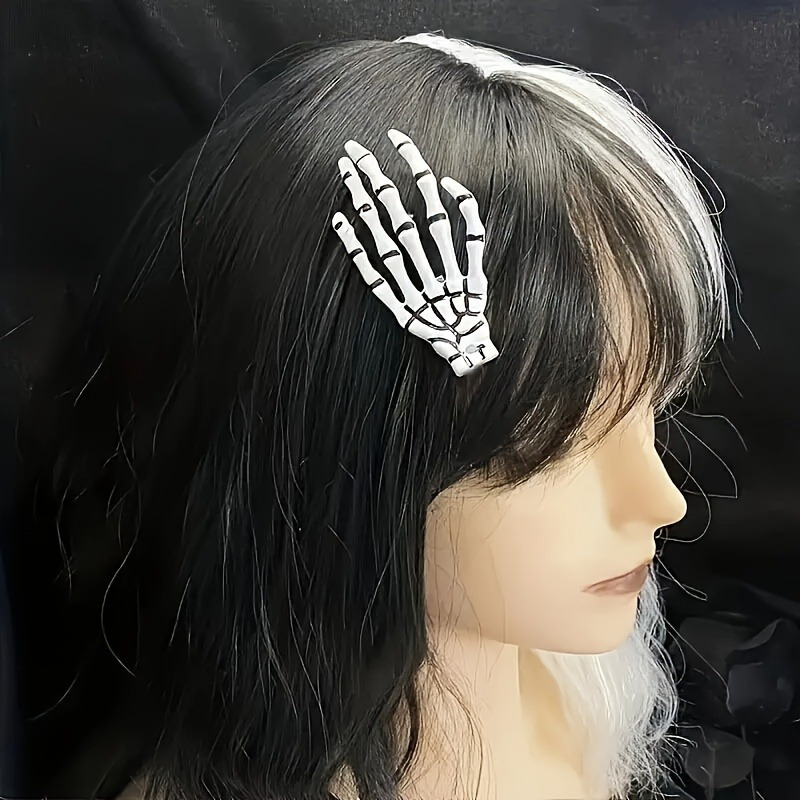 スカルクローヘアピン 4点セット ハロウィンホラーテーマ  ヘッドウェア