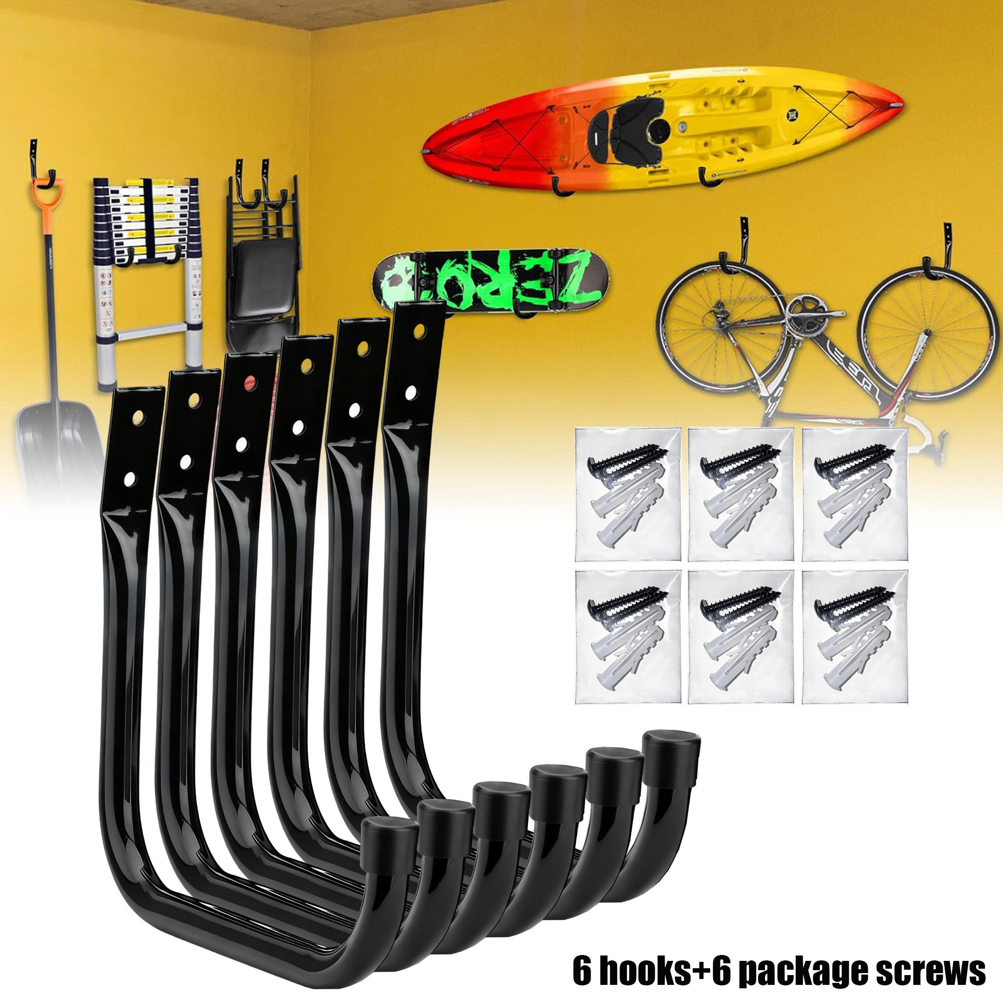 E-shop Hochleistungs-Haken für Garagen, 50 lbs, J Utility Haken für Garagenorganisation, Metall-Wandhalterung, Hochleistungs-Haken, Schwarze