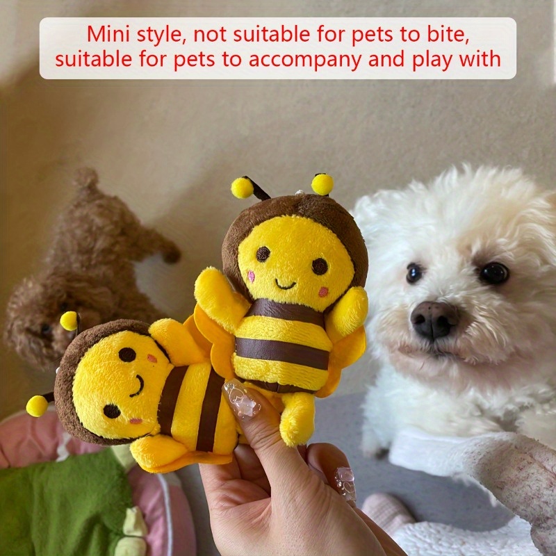 

1pc Cartoon Bee Plush Dog Toy, Interactive Chew And Grinding Teeth Pet Toy For All Breed Sizes, Ideal For Christmas, New Year, Birthday Gifts