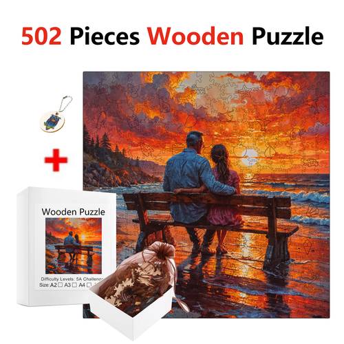 item picture 502pcs square wooden puzzle coastal at sunset age 14 thanksgiving halloween christmas and birthday gift hell difficulty