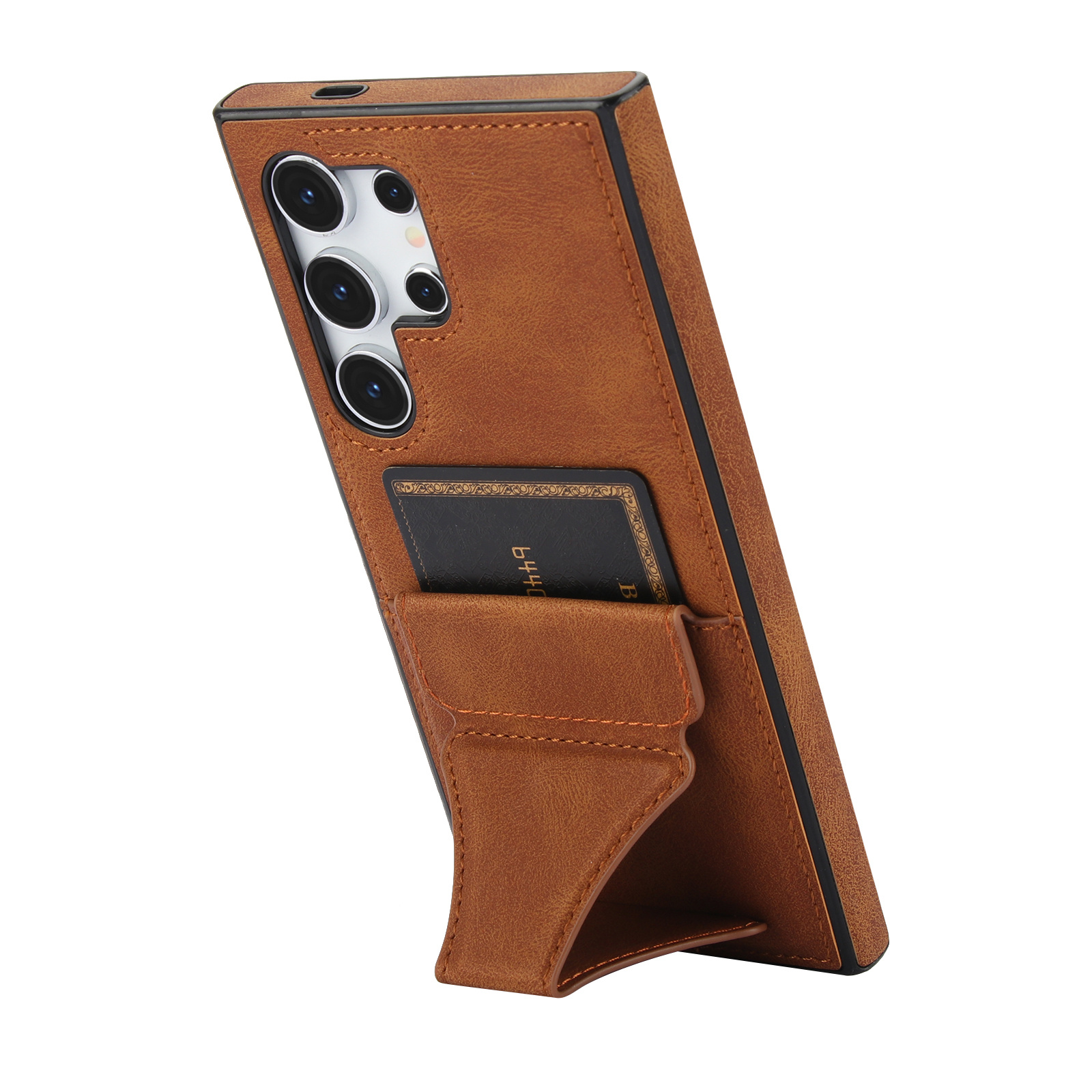 TEMU Phone Case: Card Holder Stand For S25 Ultra Phone Case, S24 Slot Wallet Case, Full Coverage Drop-proof S23 Ultra Protective Cover