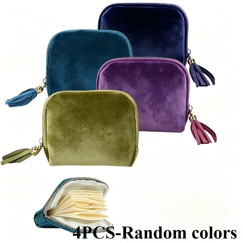 TEMU 4pcs-random Colors Travel Jewelry Box, Portable Jewelry Pouch Jewelry Organizer Bag, Mini Portable Travel Jewelry, Pendant Zipper Jewelry Bag