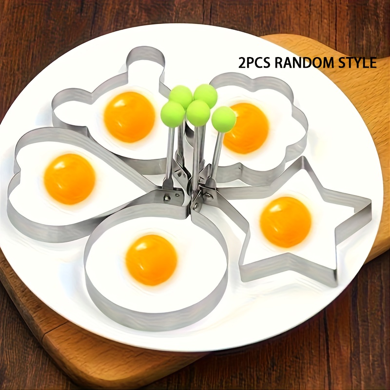 2pcs Set Random Style Egg Molds - Non-Stick Stainl...