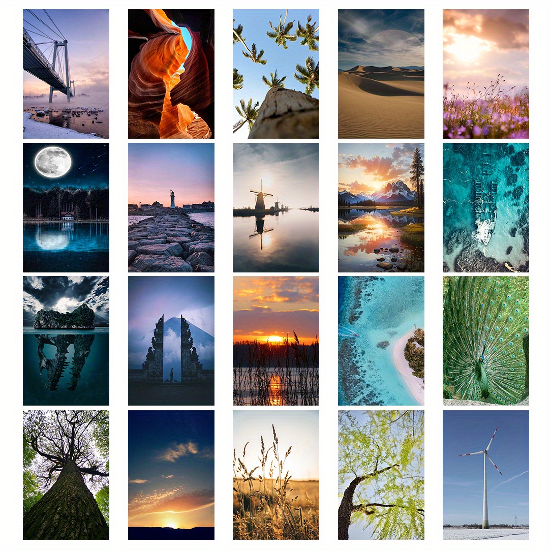 TEMU Collection Of 20pcs Exquisite 4x6 Inch Nature-themed Postcards – Festive Greetings, Personal , Or Thoughtful Mailing & Family