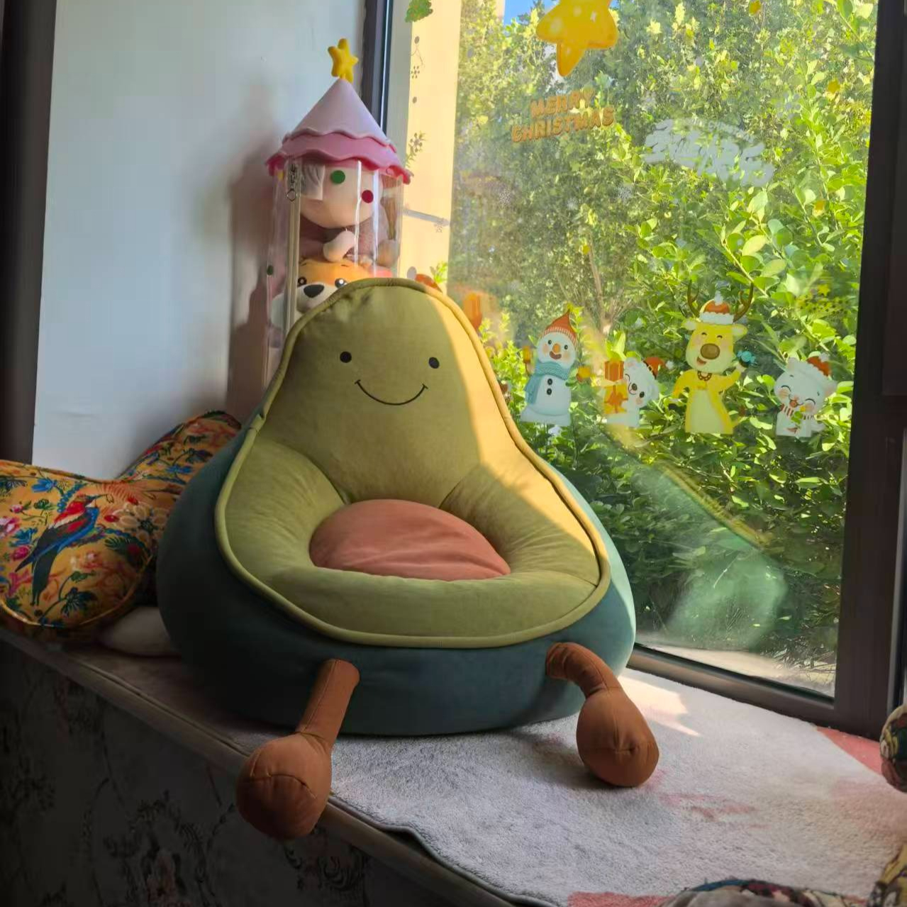 1pc Small Avocado Sofa, Creative Single Chair, Reading Sofa, Balcony Seat, Popular Living Room, Bedroom, Rest And Reading Seat