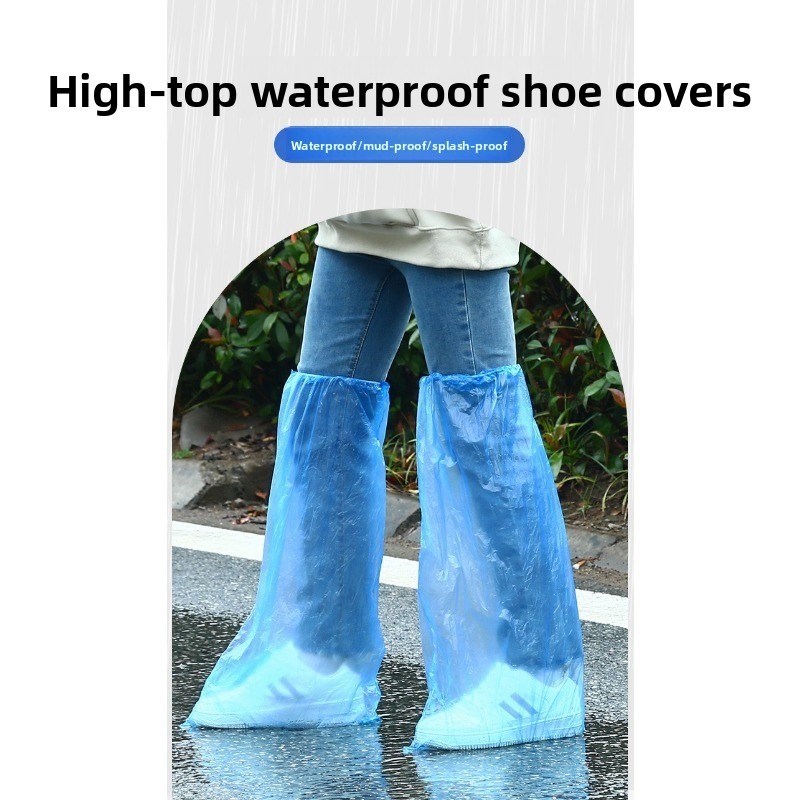 20pcs heavy duty over knee shoe covers extended thickened rainproof mudproof outdoor shoe covers with non   high quality for hiking camping construction compatible with boots dirty or rough terrain shoe covers for women Product details 5