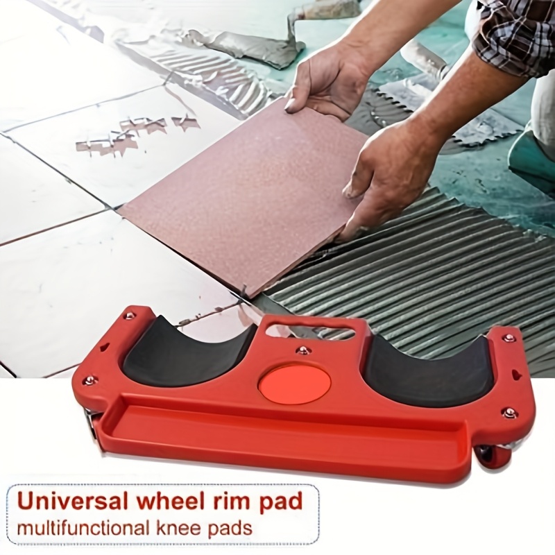 item picture multifunctional abs rolling knee pad platform with built in tray comfortable knee mat for technicians carpenters flooring installation and auto repair