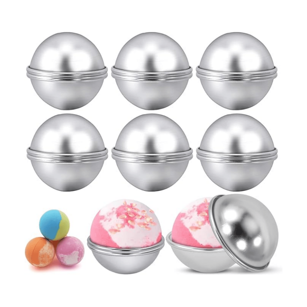 E-shop 25 Stück Badebombenformen, 1,9 Zoll Metall Badebombenform, Badebombenpresse zur Herstellung von Zubehör, Badebomben-Set zum Selbermachen von