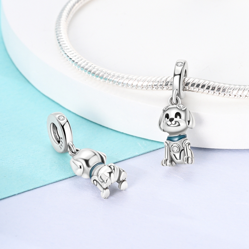 925 Silver Machine Puppy Pendant, Gift for Dog Lovers