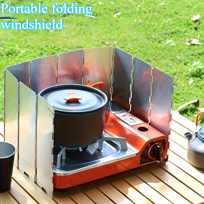 Pare-brise Pliable Pour Réchaud De Camping - 10 Plaques, Aluminium, Marque LFSEMINI