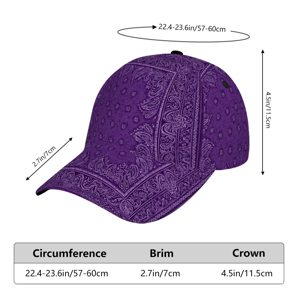 TEMU 1pc Purple Floral Baseball Cap - Unisex, Comfortable Casual, Lightweight, Adjustable, Ideal For Travel, And Outdoor Activities, A Reliable And