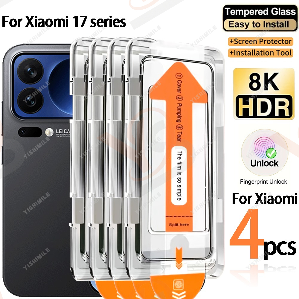 TEMU Set Of 4 High-definition Screen Protectors For Xiaomi 17, 17pro, And , Featuring , Dust Resistance, Scratch And Fingerprint Protection, Device