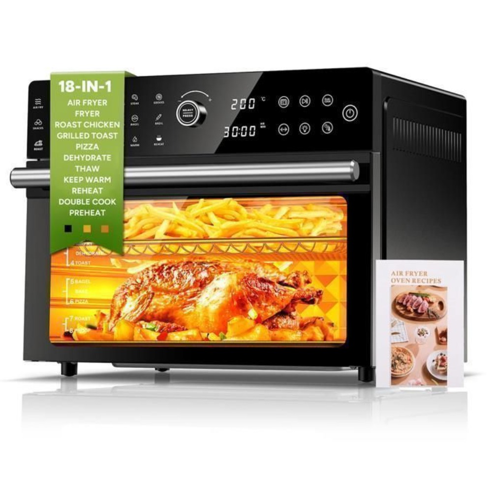 Image of 30l Hot Air Fryer Xxl Mini Oven With Led Touch Screen, Mini Convection Air Oven, 1800w Oil-free Air Fryer