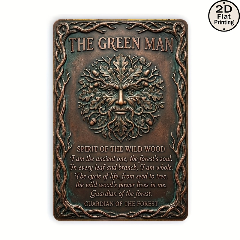 TEMU 2d Flat, Square Wall Plaque, Green For Man Of , Ideal For Home And Office Decor, Living Room, Café, Indoor/outdoor Use, Perfect Room Decoration,