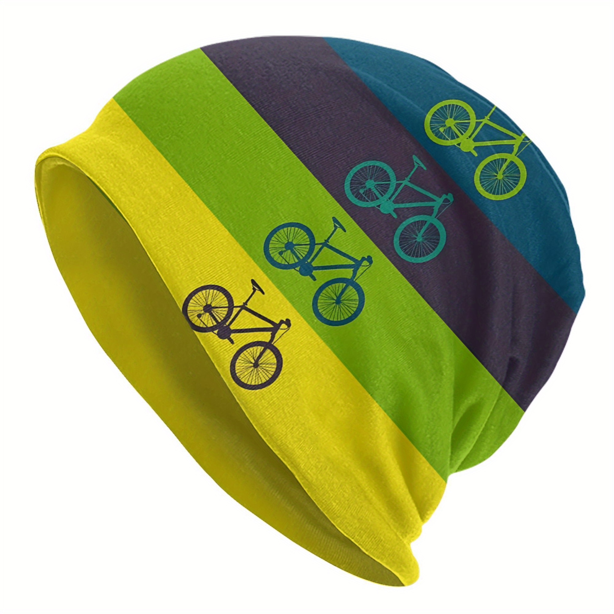 2d Print Design Town And City Bicycles Bonnet Hats Men Skullies Beanies Novelty Hats