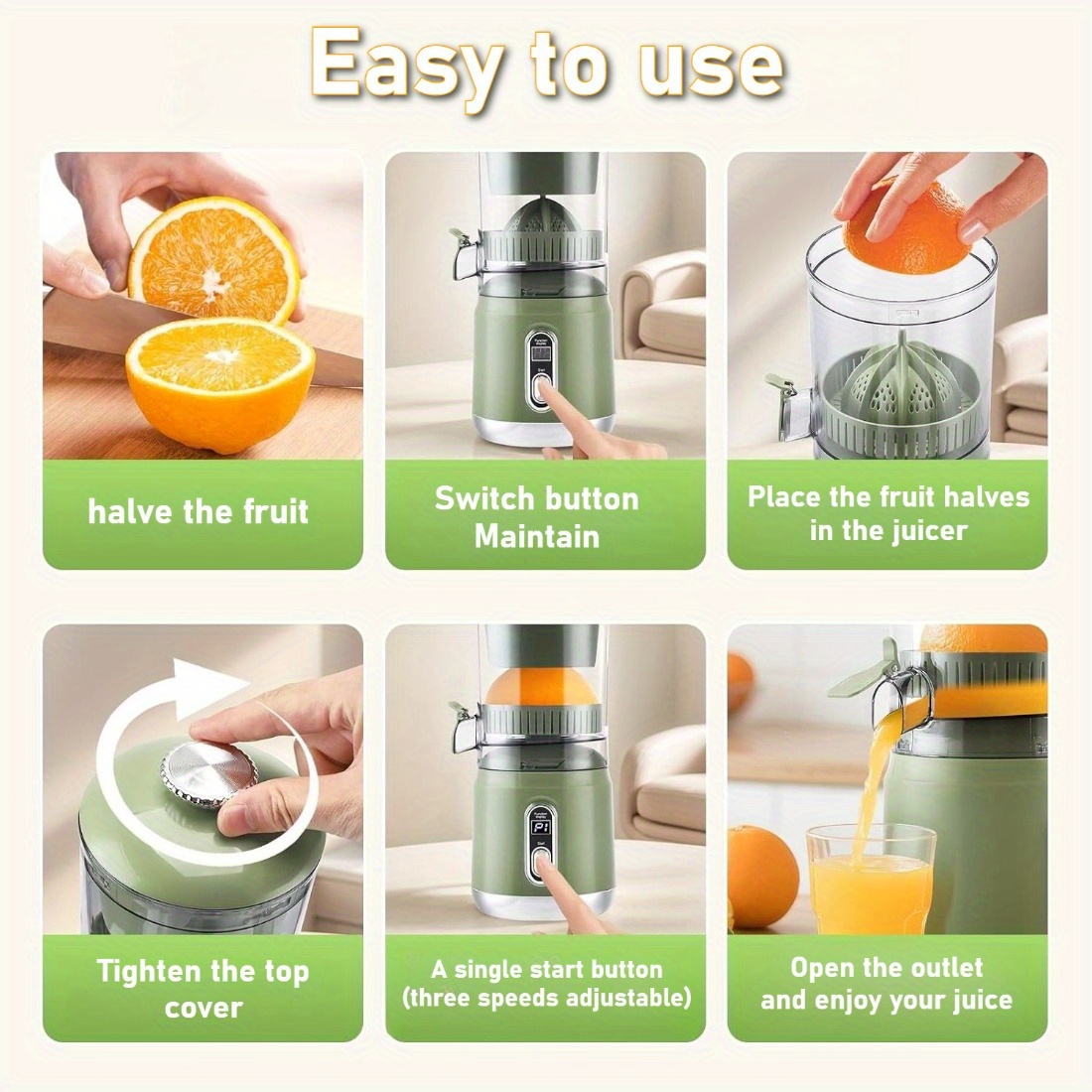 TOYANDONA Multi-Function Food Blender, 3-Speed Automatic Mini Food Processor Specifically designed for food, fruits, vegetables, and fresh juices Removable push-button control panel for easy cleaning Stylish design, perfect Christmas gift