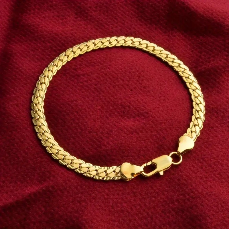 E-shop Breite 5MM 316L Edelstahl Goldene Schlangenketten Armband Mode Universal Additions für Männer und Frauen Party Geschenk Schmuck