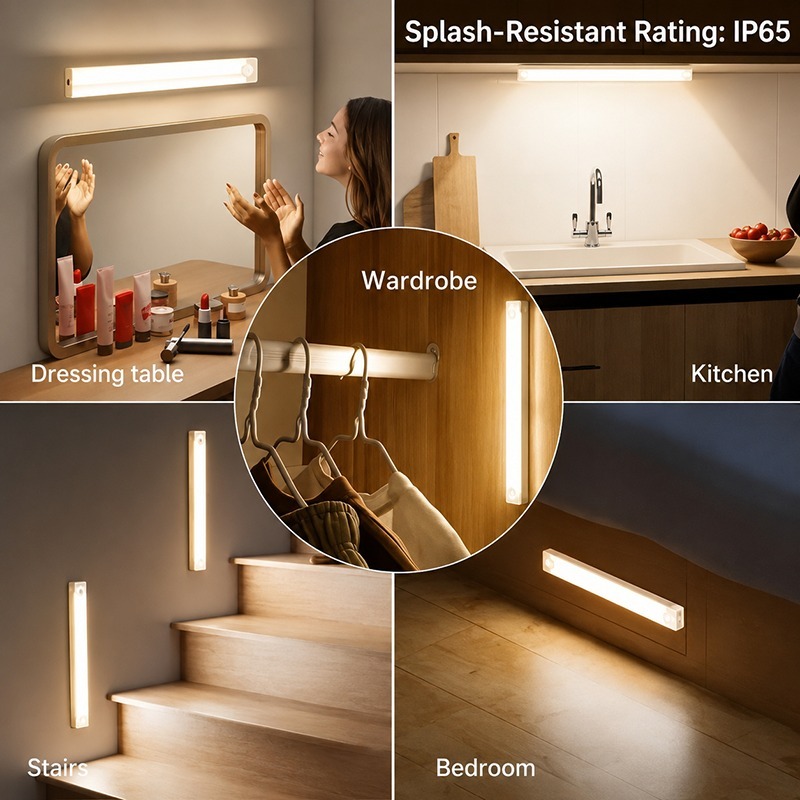 3pcs Smart Motion Sensor LED Under Cabinet Light Set