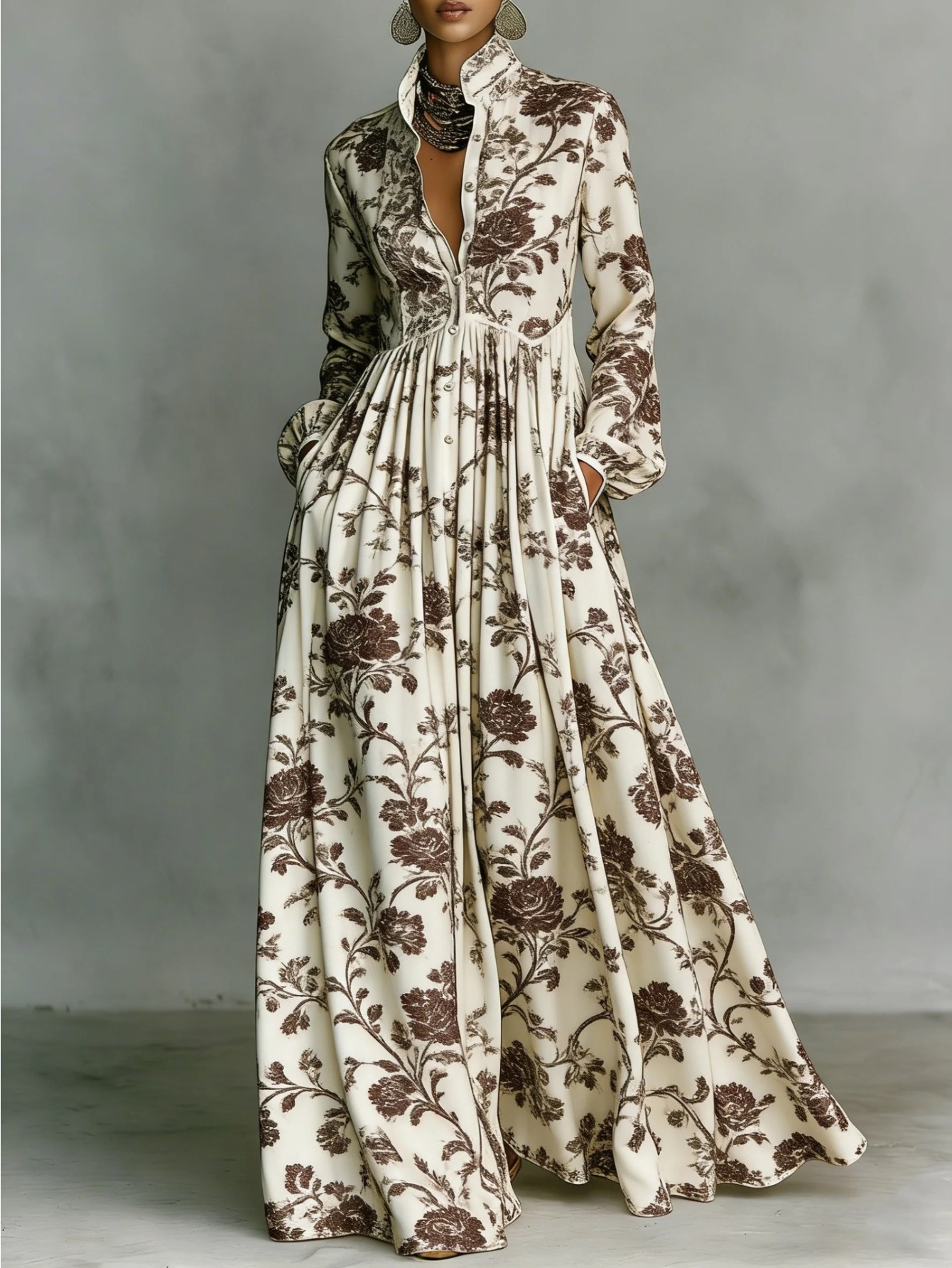 flowy black long sleeve dress Alwan Versatile Dress