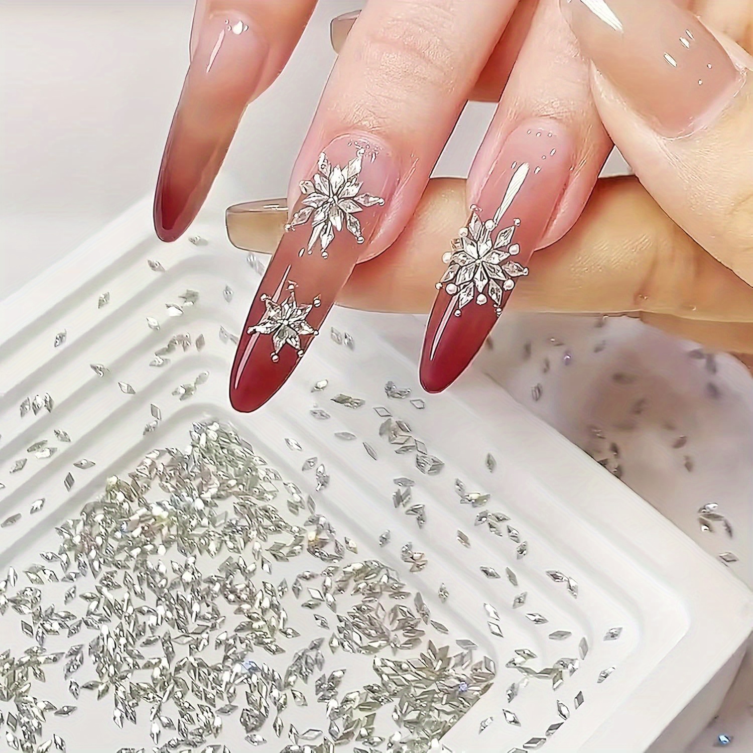 TEMU 600pcs 3mm Mini Nail Art Charm Shiny Nail Art Rhinestones 3d Flatback Nail Nail Charms For Nails Design Pointed Bottom Nail Gems Crystals Nail Nail Supplies For Women