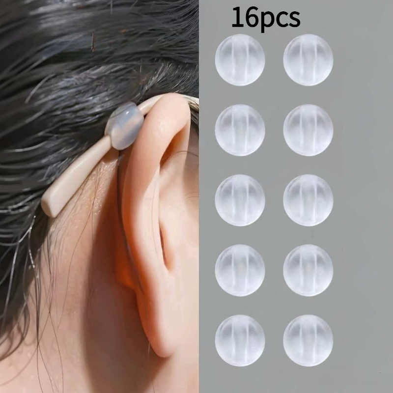 TEMU 16 piezas de almohadillas nasales y ganchos para orejas antideslizantes universales para gafas, brazos de gafas de seguridad, brazos de gafas