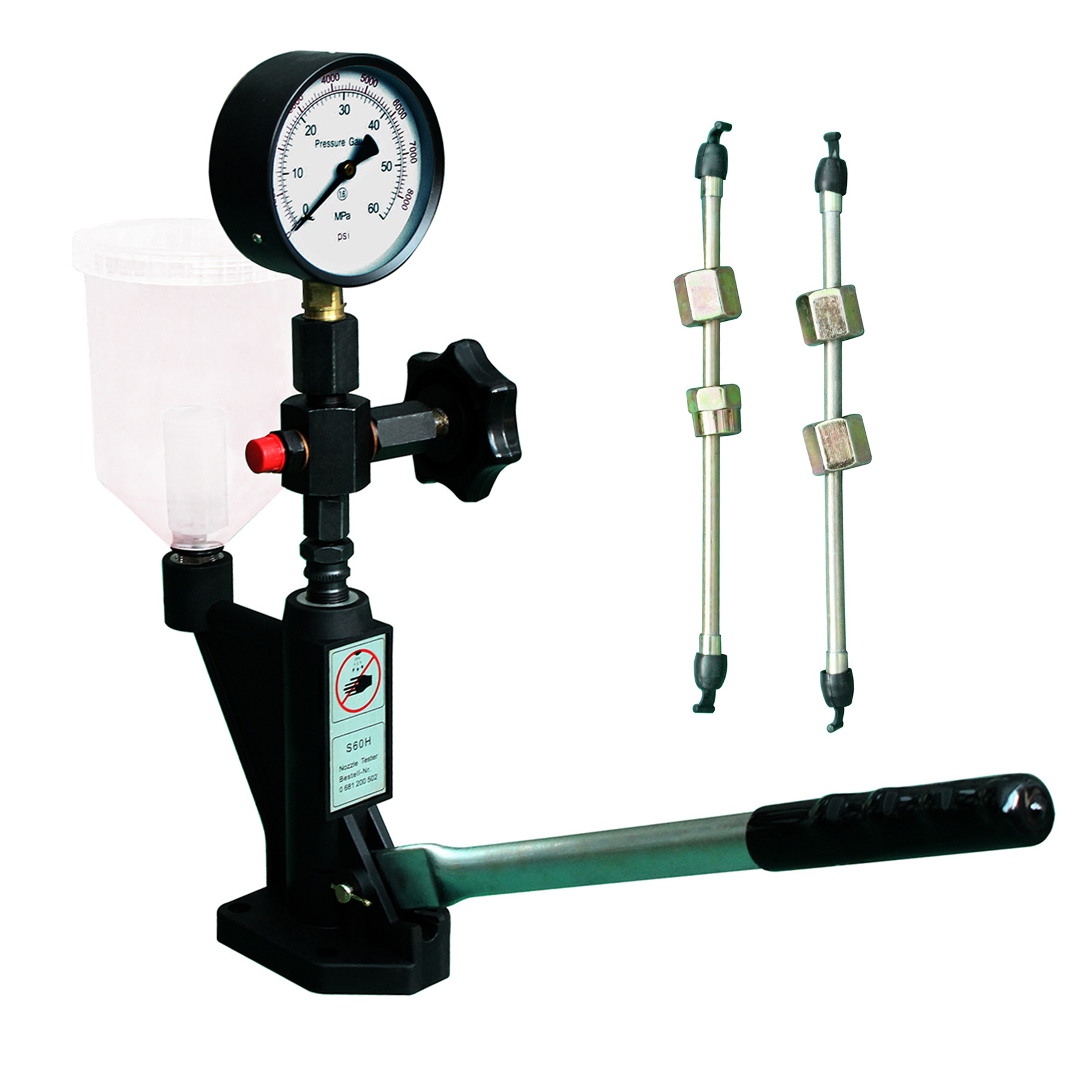 1pc Manual Lever Injector Pressure Tester Kit With 0-600 Bar Dual Scale Manometer, For Engine Nozzle Testing And Calibration (heavy-duty Mechanics Tool)