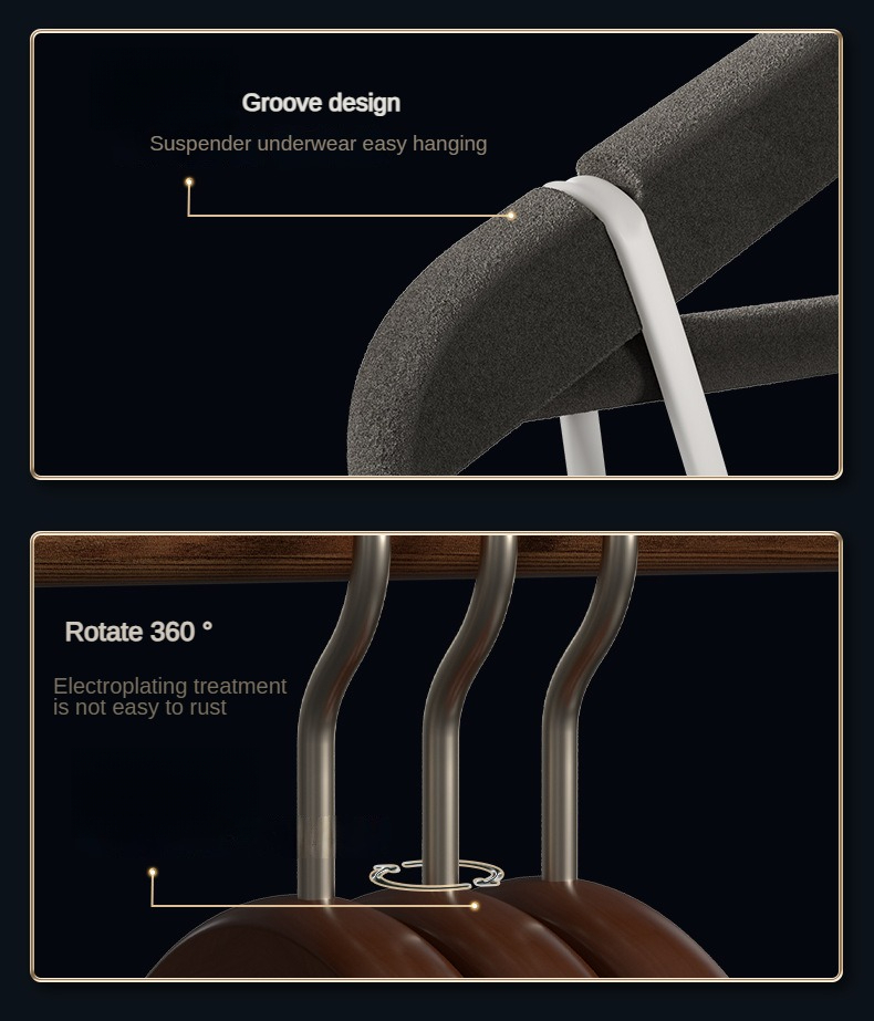 8 High-Quality Velvet Wooden Hangers Made of Maple, Designed for Men'S Suits - Non-Slip Hangers - Luxurious Natural Wood And Velvet Hangers for Hanging Pants, Suits, Dresses, And Skirts - Featuring Non-Slip Chrome Hooks, Shoulder Notches