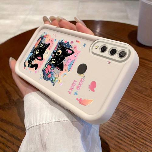 item picture phone case suitable for huawei honor y9 prime 2019 ladder phone case with cute kitten anime design exquisite and durable trendy and behaved and quirky fashionable and cute for girls anti stain aesthetic