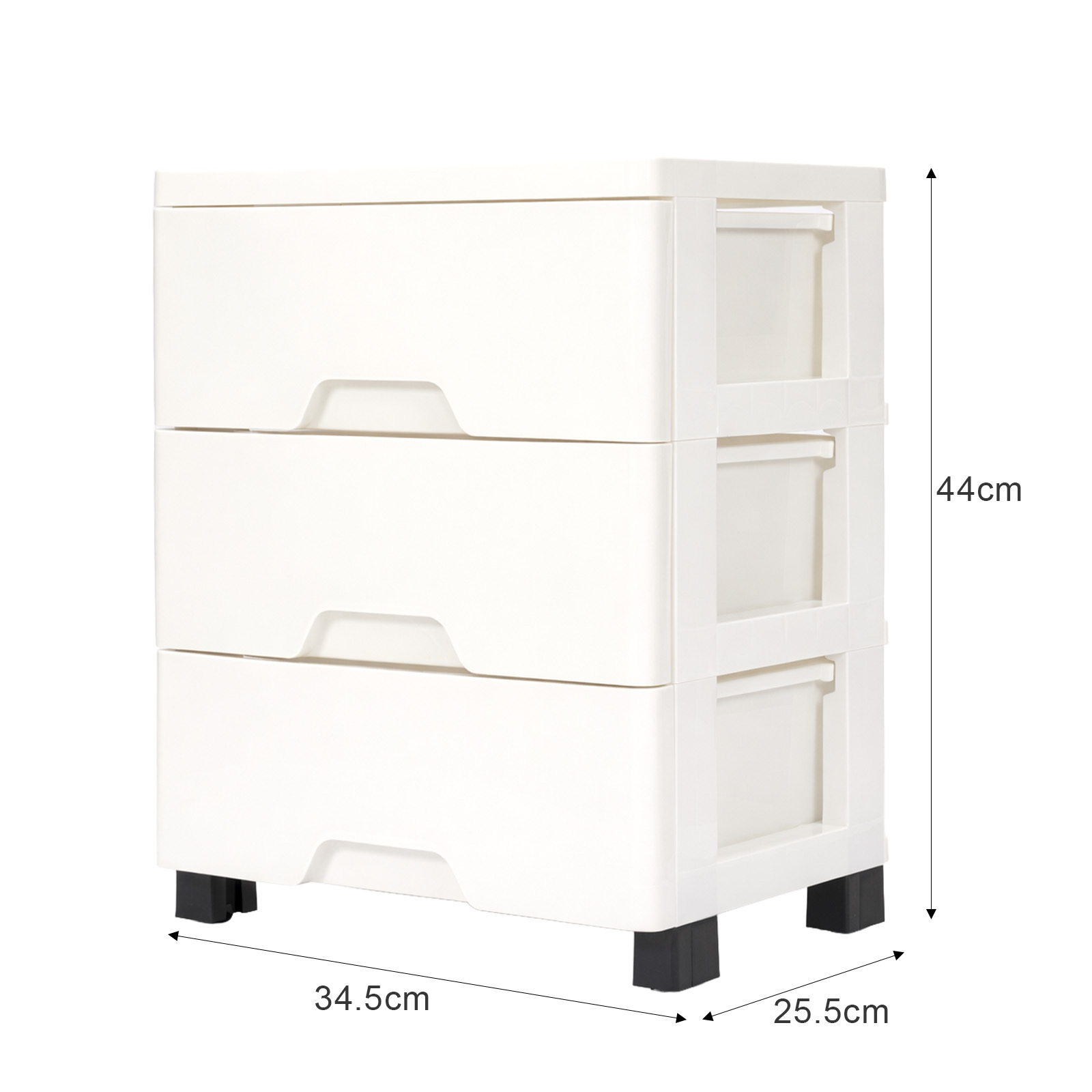 TEMU 3-layer Drawer Plastic Storage Cabinet Organizer - Stackable Rectangular Polypropylene Storage Box With Smooth Drawers Suitable For Bedroom,