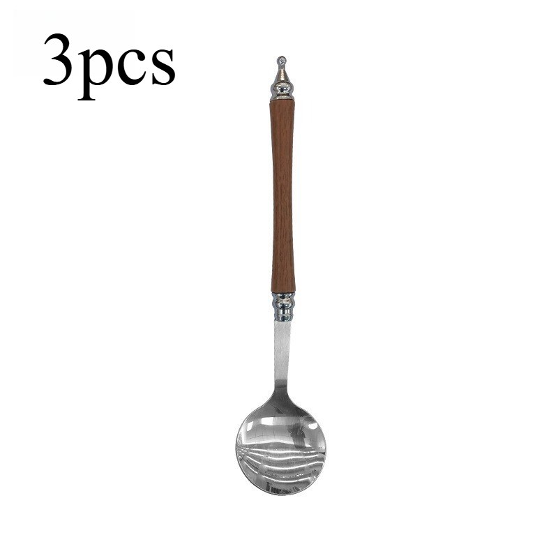 TEMU 3pcs Stainless Steel Spoons Western-style Spoons Rice Scoops Noodle Spoons Dessert Spoons