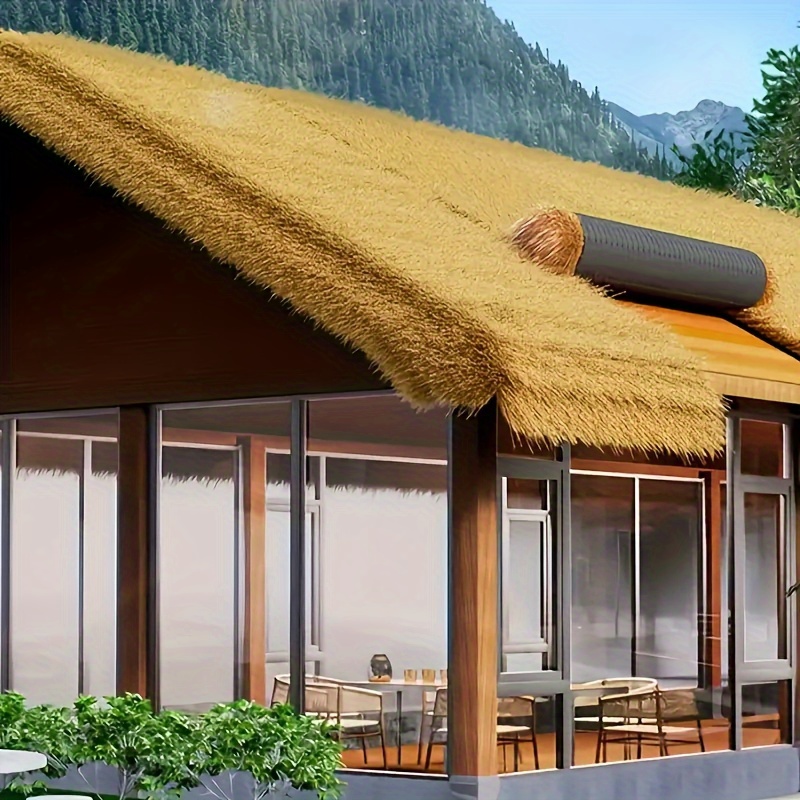 3 rolls tropical artificial thatch roof set for   bar cottage gazebo outdoor home decoration seaside lawn garden   thatch carpet