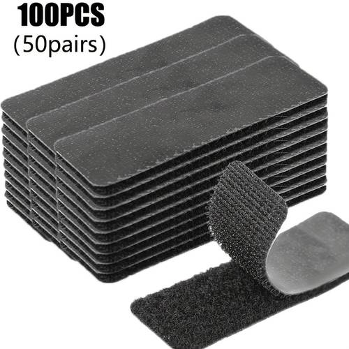 100pcs strong self tape 2 76 inch black non slip tape removable leaves no residue or damage no screws required suitable for office sofas seamless bonding design textured surface scratch resistant polyamide material