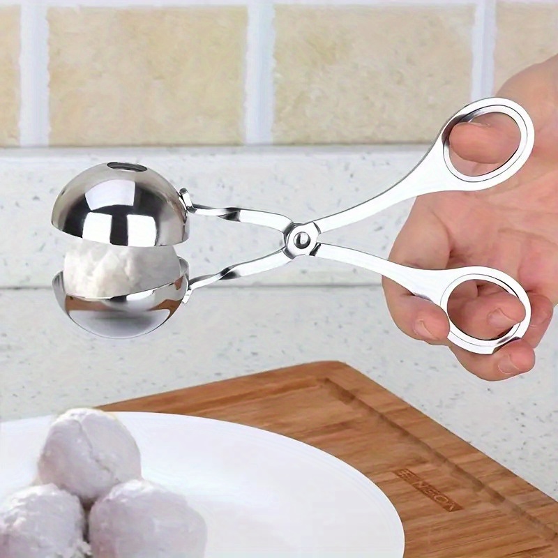 1 pieza Cuchara Multifuncional de Acero Inoxidable para Albóndigas - Máquina Doméstica Para Hacer Bolitas De Pescado, Exprimidorde Carne Clip Bola Helada HerramientaDeCocin MoldejadorBolasArrozParrillaAccesorioComidaRegaloIdealAmigosFamiliaHerramentadePreparaciónAlimentosDiseñoCompactoMangoFacilAgripMaterialResistenterustConstrucciónSeguraUtensilioDecozinarChefCaseraRecetasholidays