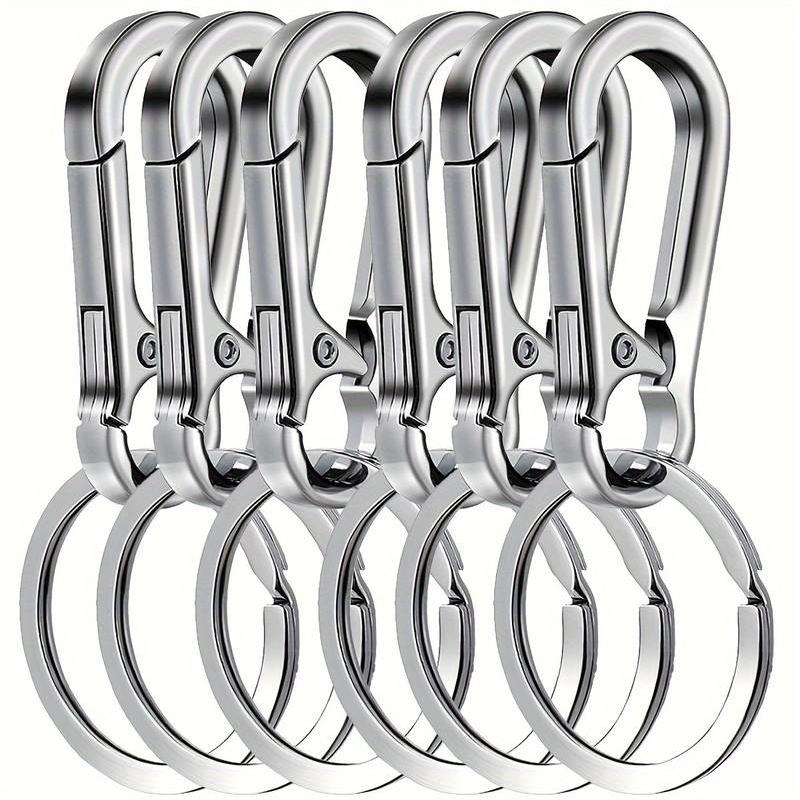 TEMU Set Of 6 Sturdy Metal Keychains - Handy Key Ring And Keychain Organizer With Clip And Car Key Hook - Suitable For Everyone, Great Gift Idea For
