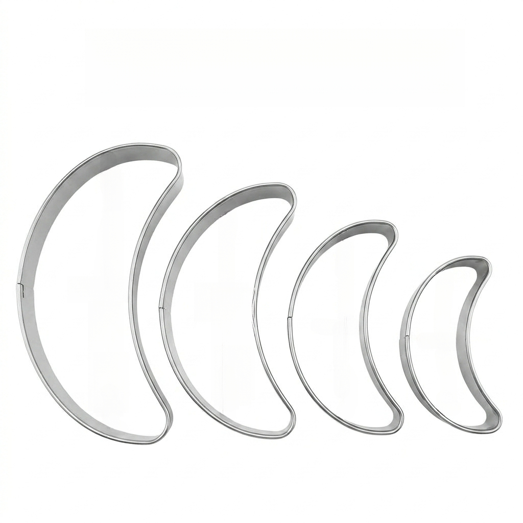 TEMU Emporte-pièce en Acier Inoxydable 430 (Lot de 4), Moules à Croissant de Cuisson Multi-Tailles, Convient pour , Pâte à , Fruits, Andiches, Idéal