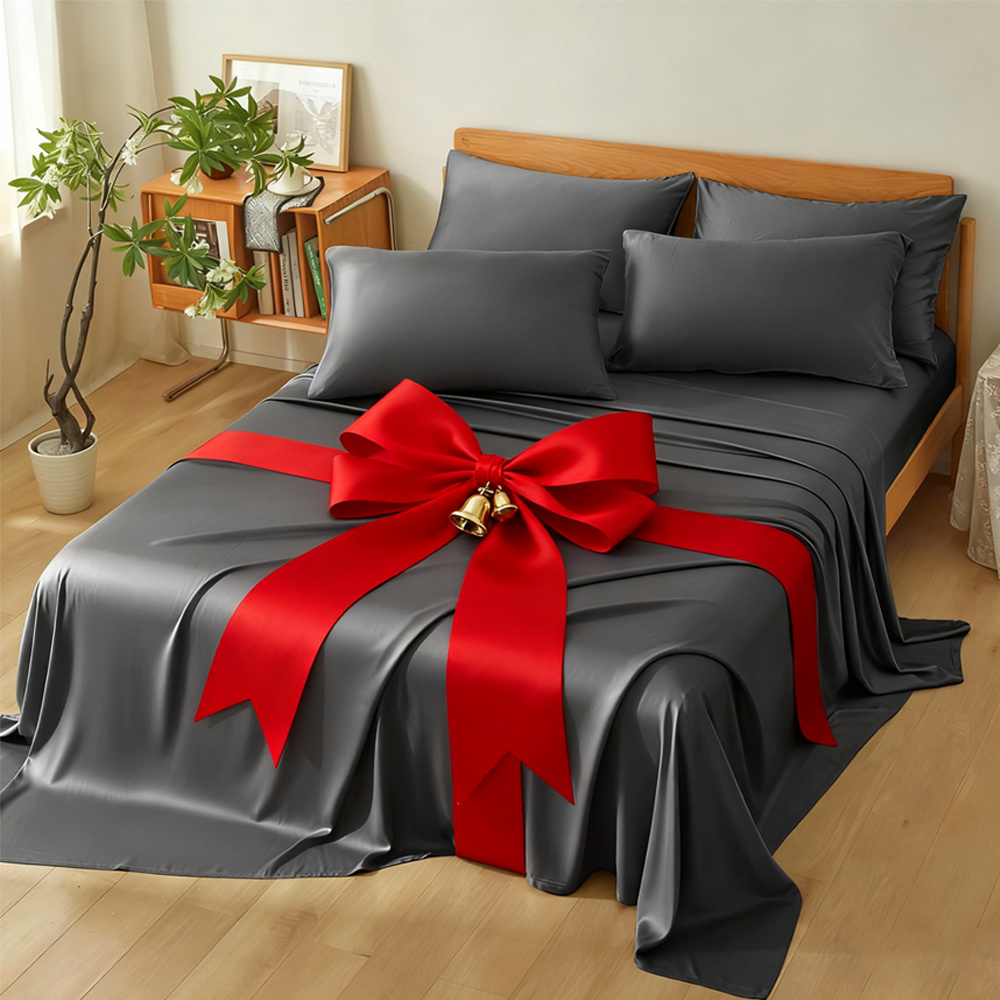 TEMU Luxury Bamboo Bed Sheet Set, Premium Bamboo Sheets Ultra Soft Queen Bed Sheet Breathable Bed Sheets Queen Set, 100% Viscose Derived From Bamboo,