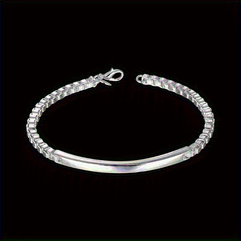 TEMU Nouveau Bracelet Élégant en Argent Sterling 925 - Style Pailleté de Mariage, pour Couple, Cadeau Idéal pour Amis et Famille, Parfait pour