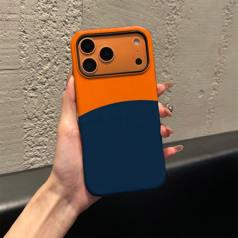 TEMU Phone Case: Color Block Geometry Fashionable 2-in-1 Phone Case, Suitable For Iphone 17 Pro Max 17 Air 17 16 Pro 15 14 13 12 11 8 7 X Xs Xr Pro
