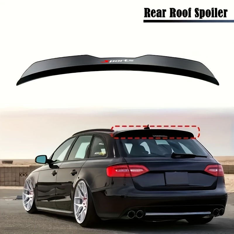 TEMU -themed Car Spoiler - No-drill Installation, Aerodynamic Design, Wear-resistant Polished Surface - Easily Enhances Stability And Style, Vehicle