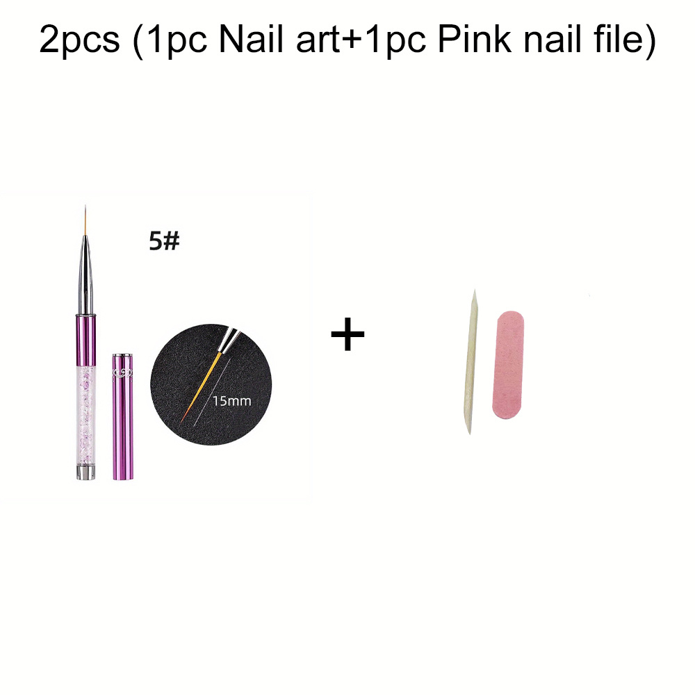 2pcs Nail Art Brush and Pink Nail File Set