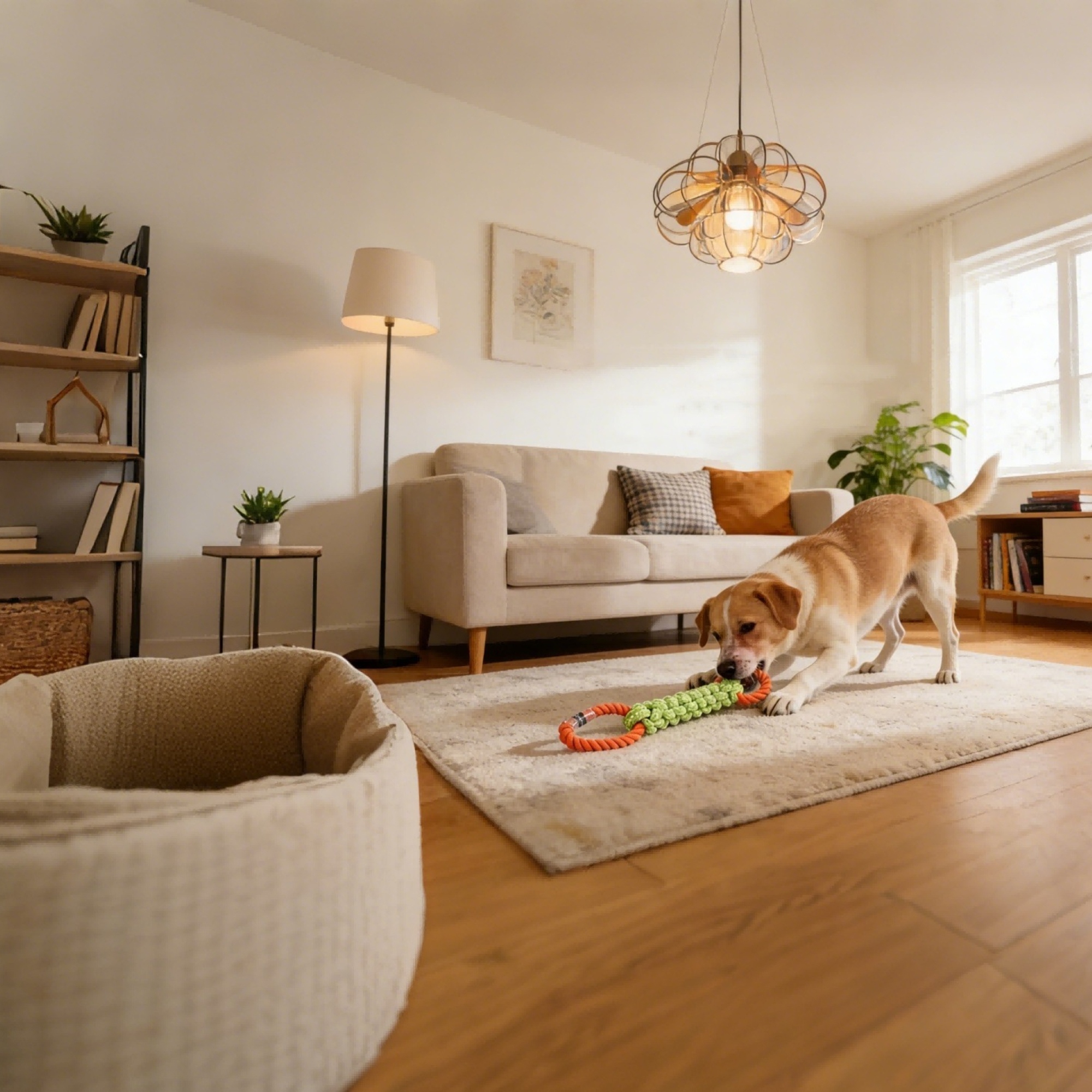 E-shop Großes, robustes Hunde-Knoten-Spielzeug, Kauzeug für Hunde zur Zahnpflege und zum Spielen im Garten